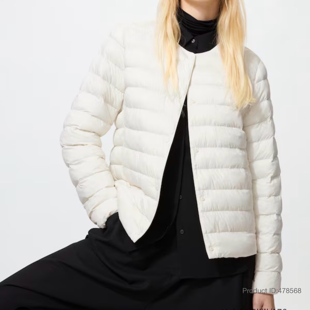 Uniqlo Women's Cream Quilted Puffer Jacket